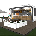 Modern Coffee Shop Storefront Design With Outdoor Seating Glass Display And Wooden Counter