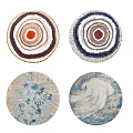 Round Rugs with Colorful Circular Patterns and Abstract Designs for Home Decor