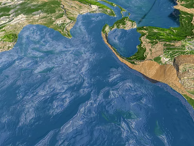 modern marine topography 3d model