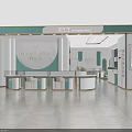 Elegant Modern Jewelry Store Interior With Display Counters And Lighting 3d model