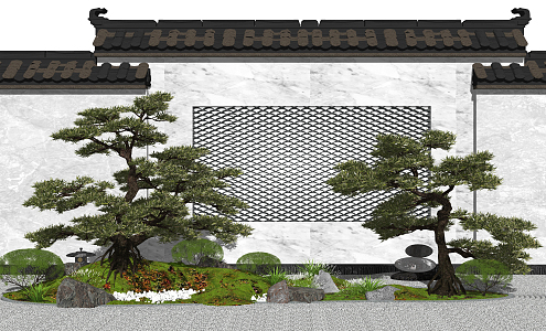 New Chinese style landscape sketch landscape sketch landscape tree 3d model