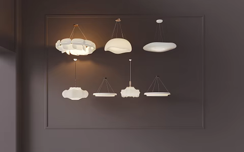 chandelier cream wind chandelier 3d model