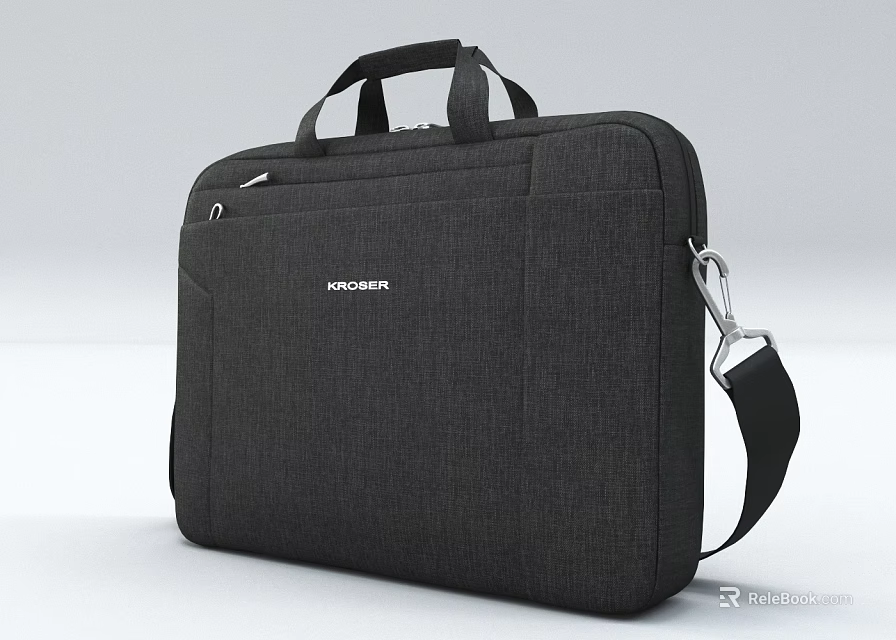 MOSISO Black Laptop Bag With Handle And Shoulder Strap Business Design 3d model 