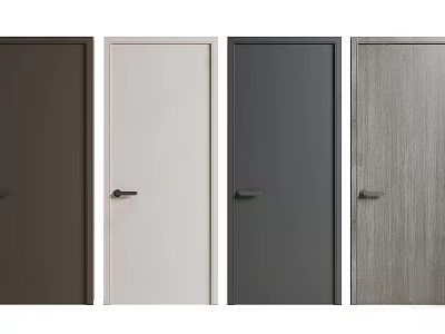 Modern Hinged Doors In Various Colors And Materials For Home Use 3d model