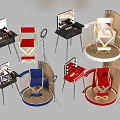 Colorful Makeup Stations With Director Chairs Ring Lights And Wooden Frames