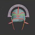 Ancient Roman Weapon Helmet with Metal Construction Copper Accents Riveted Design and Cheek Guards