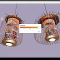 Traditional Chinese Lanterns With Golden Metal Frames And Colorful Decorative Patterns