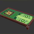 Colorful Household Tray With Divided Sections In Various Colors And Small White Object On Top