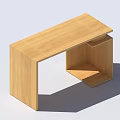 Modern Light Wooden Desk with Single Drawer and Simple Design for Home Office