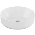 Modern White Round Countertop Washbasin With Smooth Surface And Simple Design