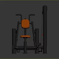 Strength Training Fitness Equipment With Black Metal Frame And Orange Seat Cushion