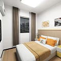 Modern Dining and Living Room Interior With Dining Table Chairs Sofa TV Plants and Art