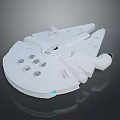 White Detailed Spaceship Model Featuring Circular Structure And Blue Accent Light 3d model