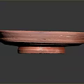 Vibrant Red Hand-Carved Pottery Sculpture Carving Bowl With Glossy Surface And Textured Details