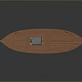 Wooden Canoe With Interior Seats And White Brown Exterior For Water Transportation