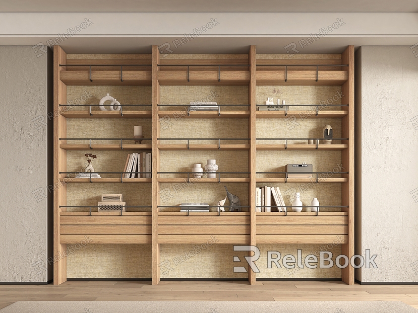 Quiet bookcase Original wooden bookcase model