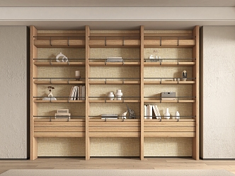 Quiet bookcase Original wooden bookcase 3d model