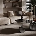 Round Blue Marble Coffee Tables With Silver Ribbed Bases And Decorative Figurine Plant Fruit Plate