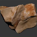 Natural Orange Rock Formation With Textured Surface And Smooth Edges 3d model
