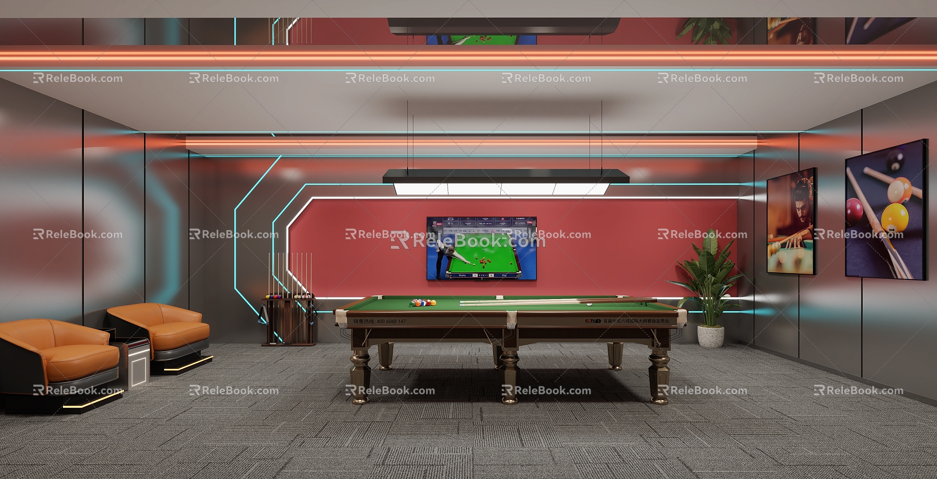 Billiards Room Billiards Room Billiards Box Billiards Table Billiards Cue Billiards Casual Billiards Modern Billiards Room Entertainment Billiards Room 3d model