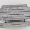 Rustic Wooden Outdoor Picnic Table With Attached Benches For Garden Use