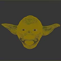 Green Fictional Creature Character Head With Large Ears And Detailed Facial Features