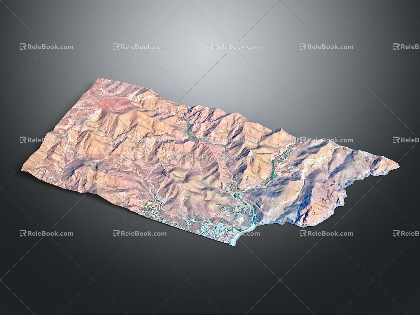 Geography, topography, mountain shape, ridge, ridge, valley, mountain range, canyon, geomorphology, mountain peak, mountain body 3d model