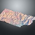 Geography, topography, mountain shape, ridge, ridge, valley, mountain range, canyon, geomorphology, mountain peak, mountain body 3d model