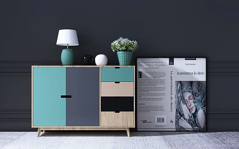 Modern Side Cabinet Side Cabinet Single Chair Combination 3d model