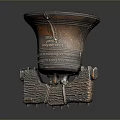 Detailed Intricate Wooden Sculptural Carving With Ornate Patterns And Decorative Base