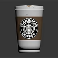 Starbucks Daily Use Coffee Cup With White Lid And Brown Sleeve