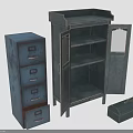 Blue Furniture Set Including Drawer Cabinet Open Door Cabinet And Small Box