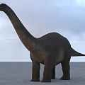 Large Long Necked Reptile Figure With Sturdy Body And Thick Legs On Sandy Ground