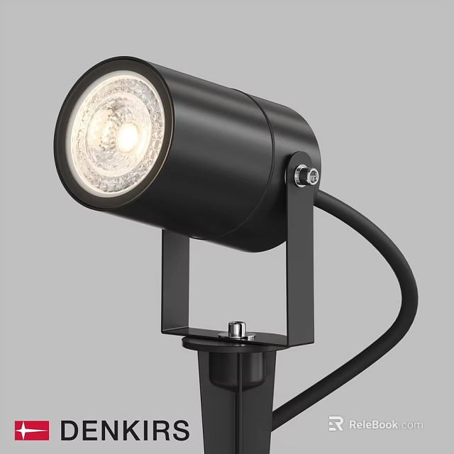 Outdoor Black Spotlight Light Modern Sleek Design With Adjustable Stand And Bright Lighting 3d model 