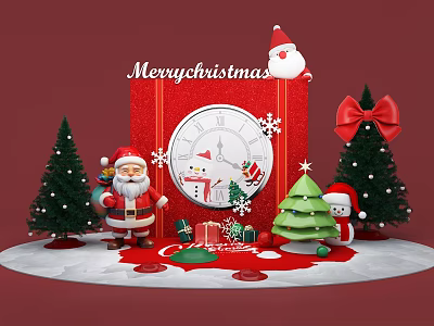 Christmas Beauty Chen Christmas Photo Point Christmas Card Device Christmas Santa Claus Christmas Tree Snowman Christmas Atmosphere Arrangement 3d model