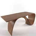 Modern Wooden Coffee Table With Unique Curved Base Design For Stylish Living Room