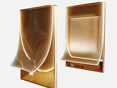 Modern Gold Wall Lamps With Sleek Geometric Design And LED Lighting 3d model