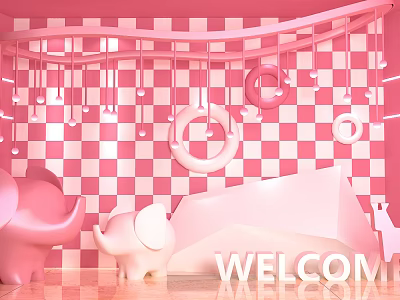 Modern beauty Chen photo background 3d model