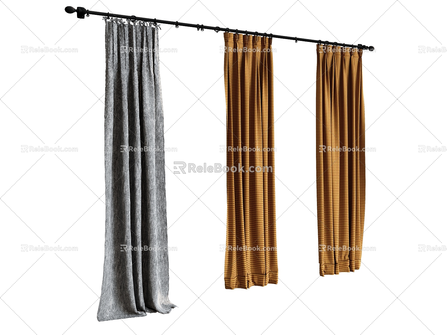 Curtain cloth curtain 3d model