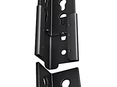 Sturdy Black Metal Shelf Brackets With Holes For Secure Assembly 3d model