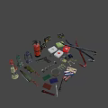 Retro Adventure Themed Playground Equipment With Vintage Kerosene Lamp Compass And First Aid Kit