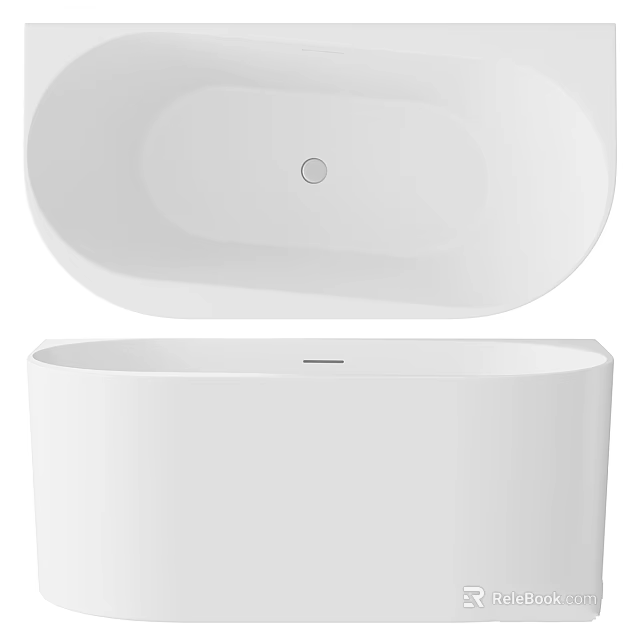 Sleek Modern Freestanding Bathtub With White Finish And Smooth Curved Design 3d model 