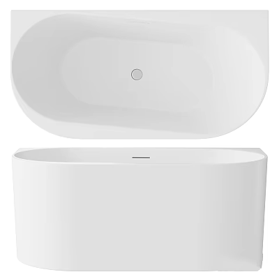 Sleek Modern Freestanding Bathtub With White Finish And Smooth Curved Design 3d model