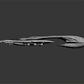 Sleek Futuristic Warship With Modern Design Silver Hull And Reflection On Dark Background