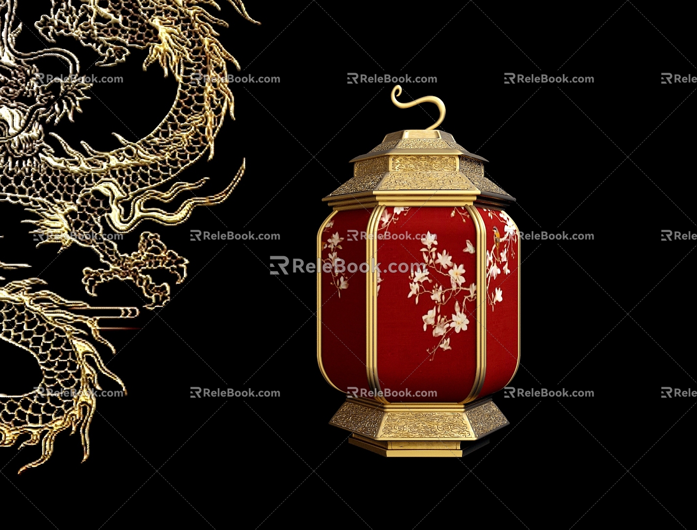 Chinese Lantern Lamps Mid-Autumn Chandelier 3d model