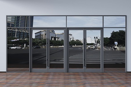 outdoor glass door 3d model