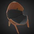 Stylish Modern Single Chair With Wooden Frame And Black Cushion Design