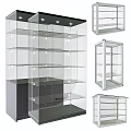 Commercial Glass Display Cabinets With Multiple Shelves LED Lighting And Transparent Design