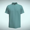 Light Green Short Sleeve Collared Polo Shirt With Buttoned Front Design 3d model