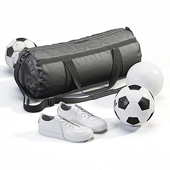 modern bag sports bag sneakers football volleyball 3d model